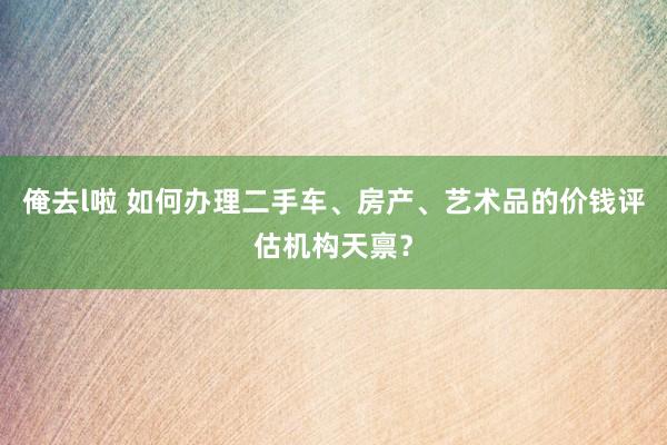 俺去l啦 如何办理二手车、房产、艺术品的价钱评估机构天禀？