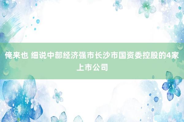 俺来也 细说中部经济强市长沙市国资委控股的4家上市公司