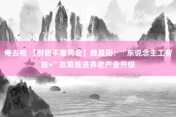 俺去啦 【财眼不雅两会】魏晨阳：“东说念主工智能+”政策推进养老产业升级