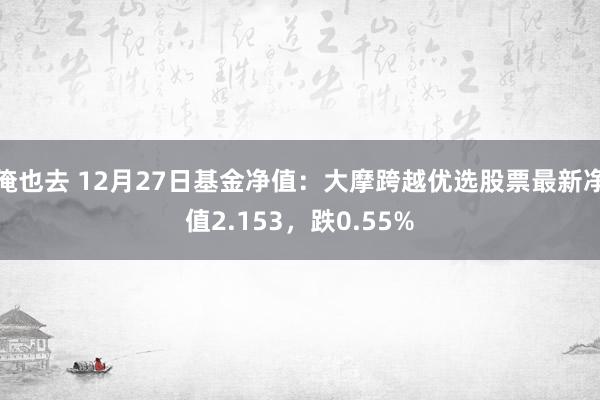 俺也去 12月27日基金净值：大摩跨越优选股票最新净值2.153，跌0.55%