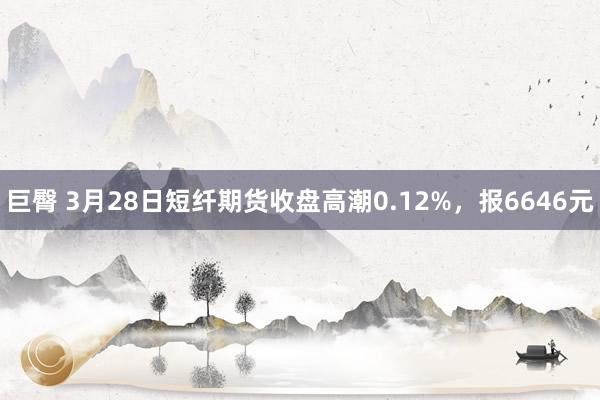 巨臀 3月28日短纤期货收盘高潮0.12%，报6646元