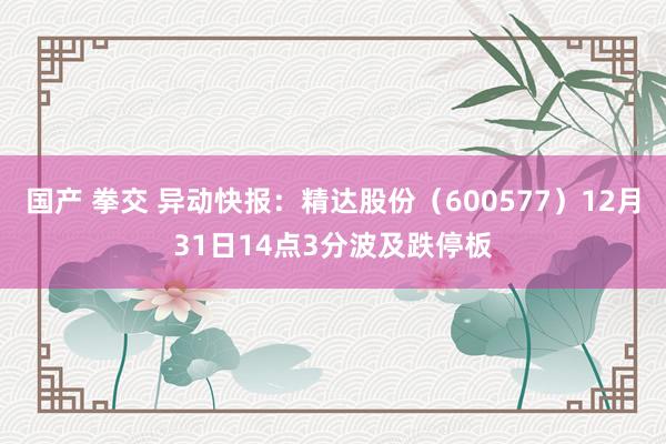 国产 拳交 异动快报：精达股份（600577）12月31日14点3分波及跌停板
