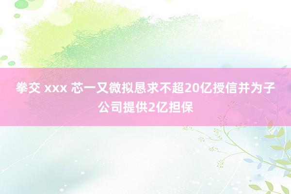 拳交 xxx 芯一又微拟恳求不超20亿授信并为子公司提供2亿担保