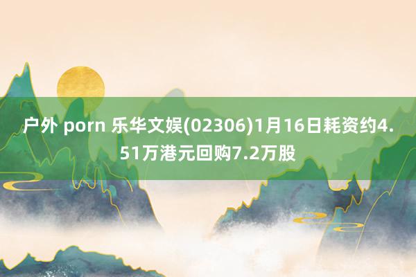 户外 porn 乐华文娱(02306)1月16日耗资约4.51万港元回购7.2万股