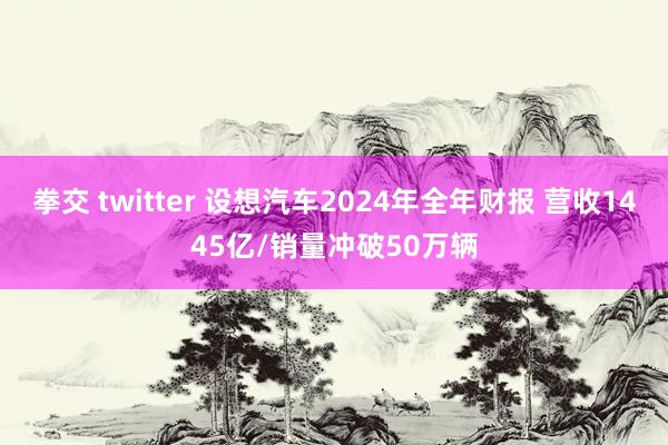 拳交 twitter 设想汽车2024年全年财报 营收1445亿/销量冲破50万辆