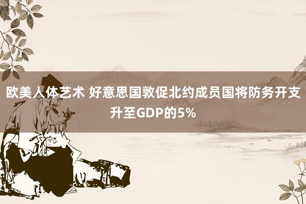 欧美人体艺术 好意思国敦促北约成员国将防务开支升至GDP的5%