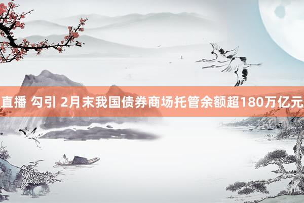直播 勾引 2月末我国债券商场托管余额超180万亿元