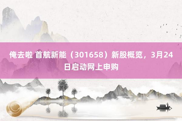 俺去啦 首航新能（301658）新股概览，3月24日启动网上申购