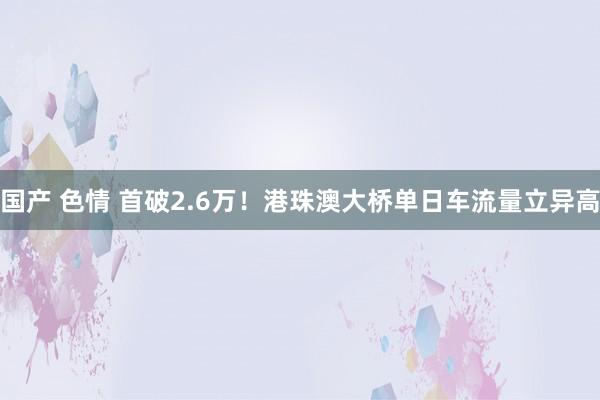 国产 色情 首破2.6万！港珠澳大桥单日车流量立异高