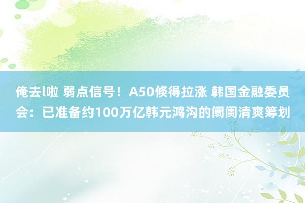 俺去l啦 弱点信号！A50倏得拉涨 韩国金融委员会：已准备约100万亿韩元鸿沟的阛阓清爽筹划