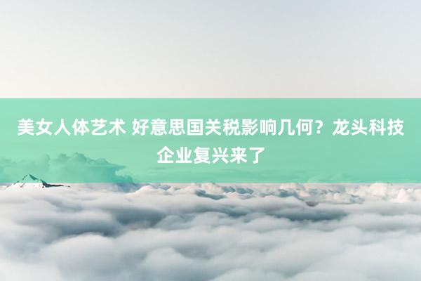 美女人体艺术 好意思国关税影响几何？龙头科技企业复兴来了