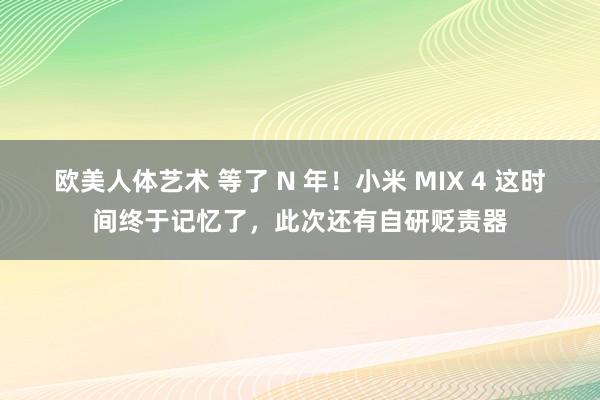 欧美人体艺术 等了 N 年！小米 MIX 4 这时间终于记忆了，此次还有自研贬责器