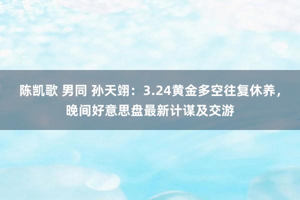 陈凯歌 男同 孙天翊：3.24黄金多空往复休养，晚间好意思盘最新计谋及交游