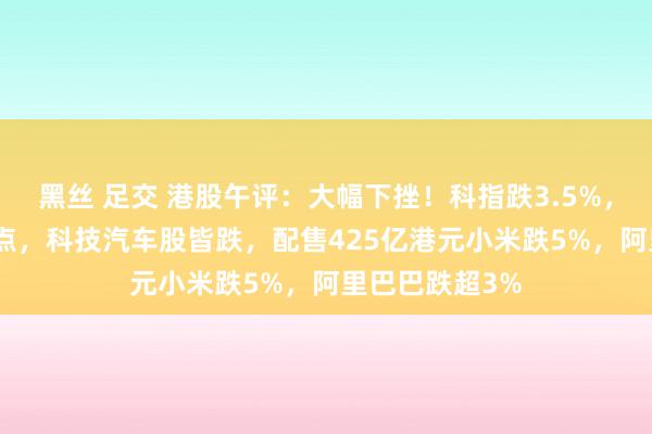 黑丝 足交 港股午评：大幅下挫！科指跌3.5%，恒指跌超500点，科技汽车股皆跌，配售425亿港元小米跌5%，阿里巴巴跌超3%