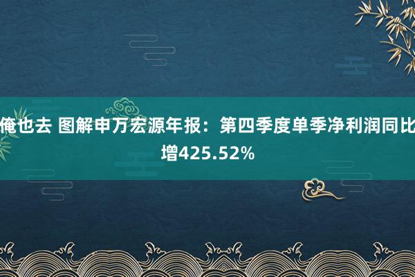 俺也去 图解申万宏源年报：第四季度单季净利润同比增425.52%