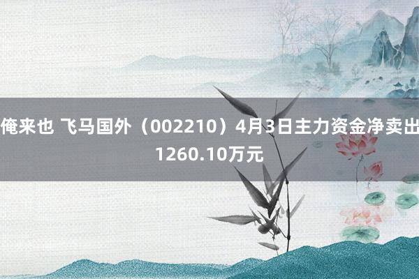 俺来也 飞马国外（002210）4月3日主力资金净卖出1260.10万元