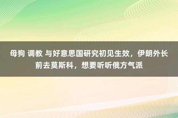 母狗 调教 与好意思国研究初见生效，伊朗外长前去莫斯科，想要听听俄方气派